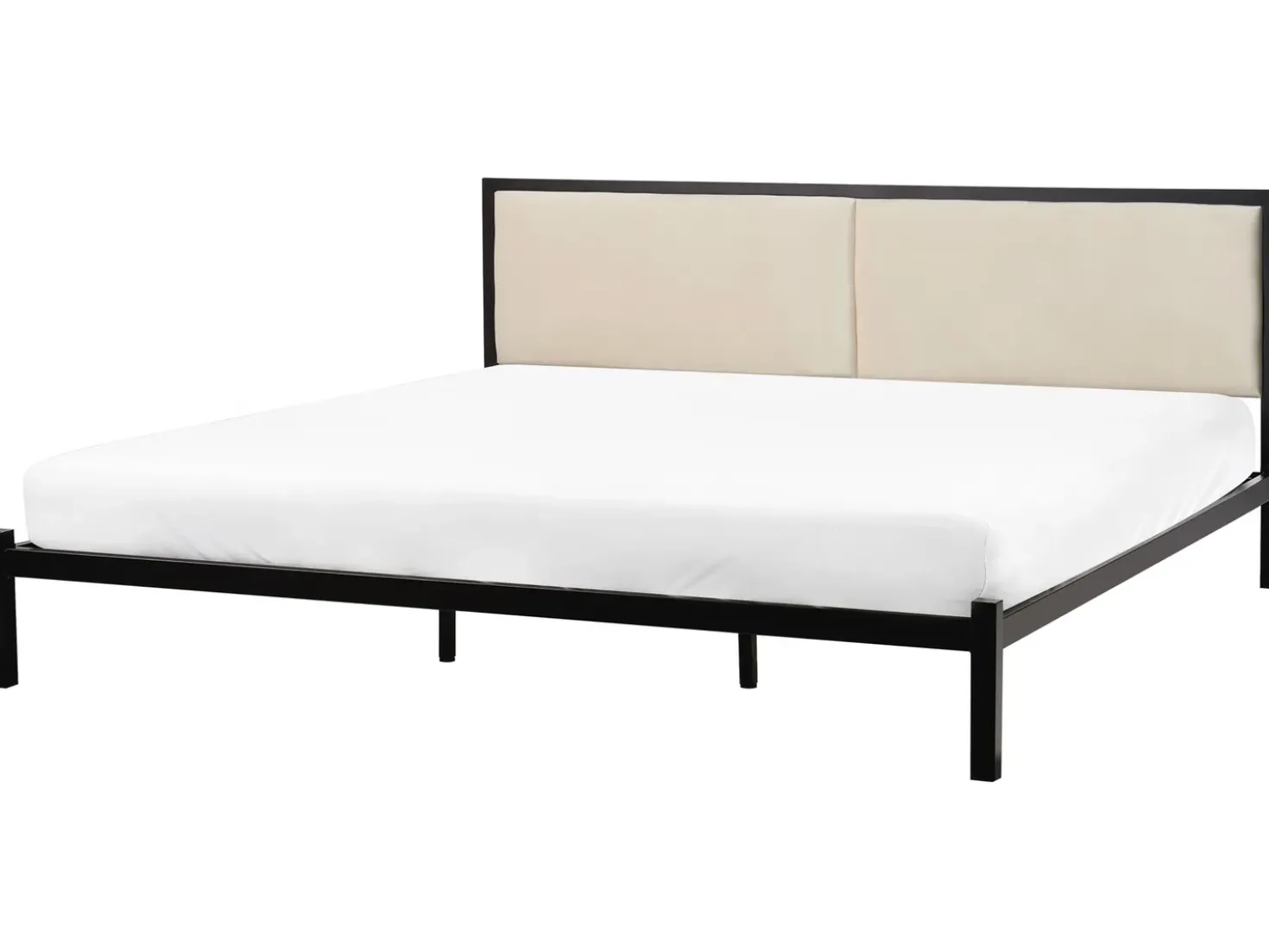 Letto Metallo CLAMART 180 x 200 cm Beige chiaro