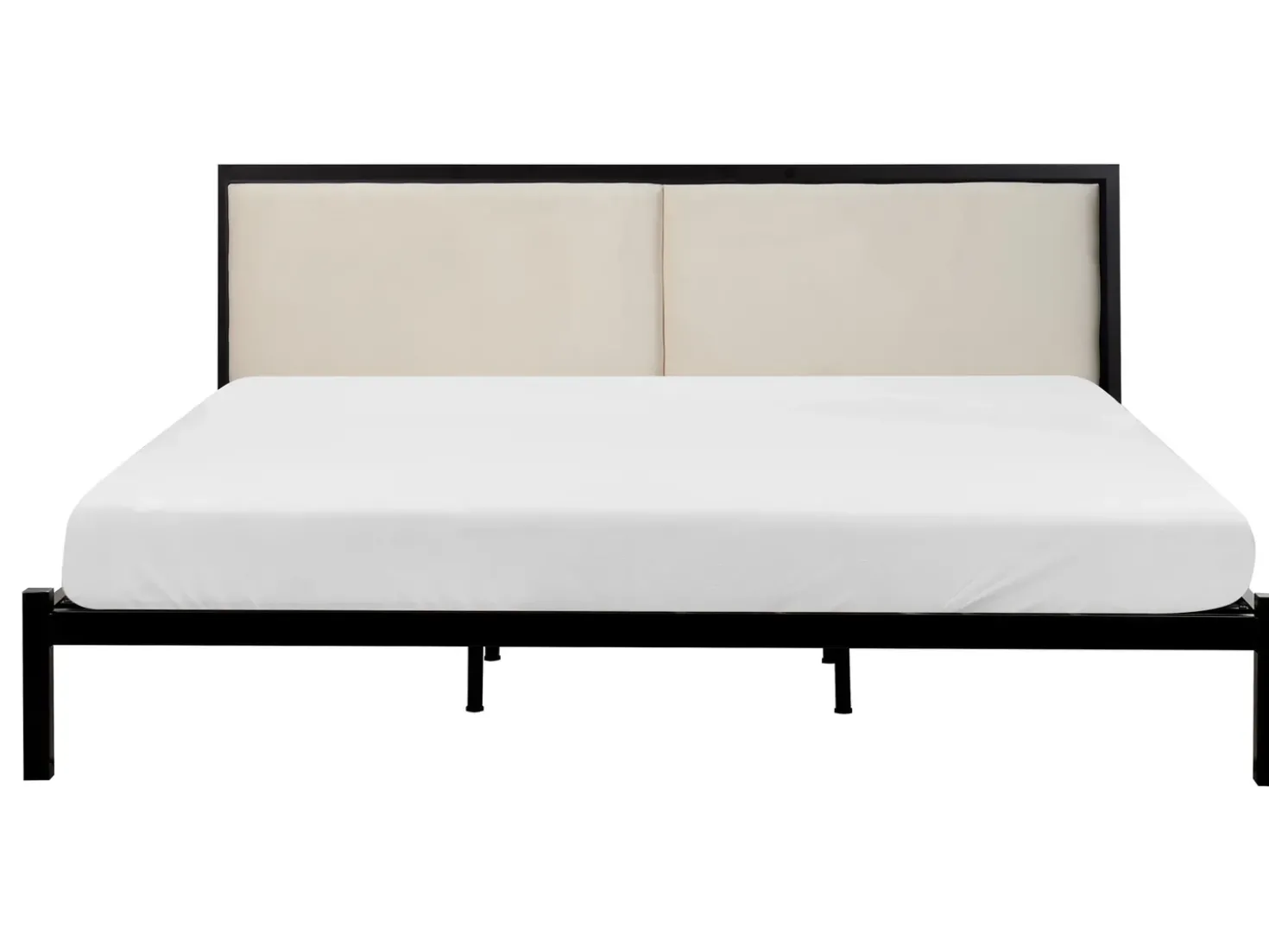 Letto Metallo CLAMART 180 x 200 cm Beige chiaro