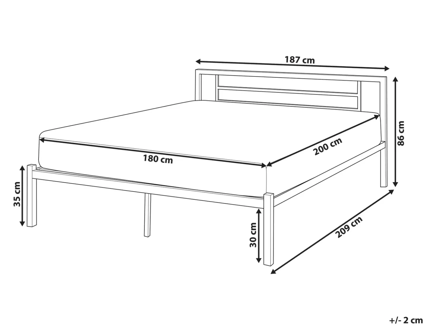 Letto Metallo CUSSET 180 x 200 cm Nero