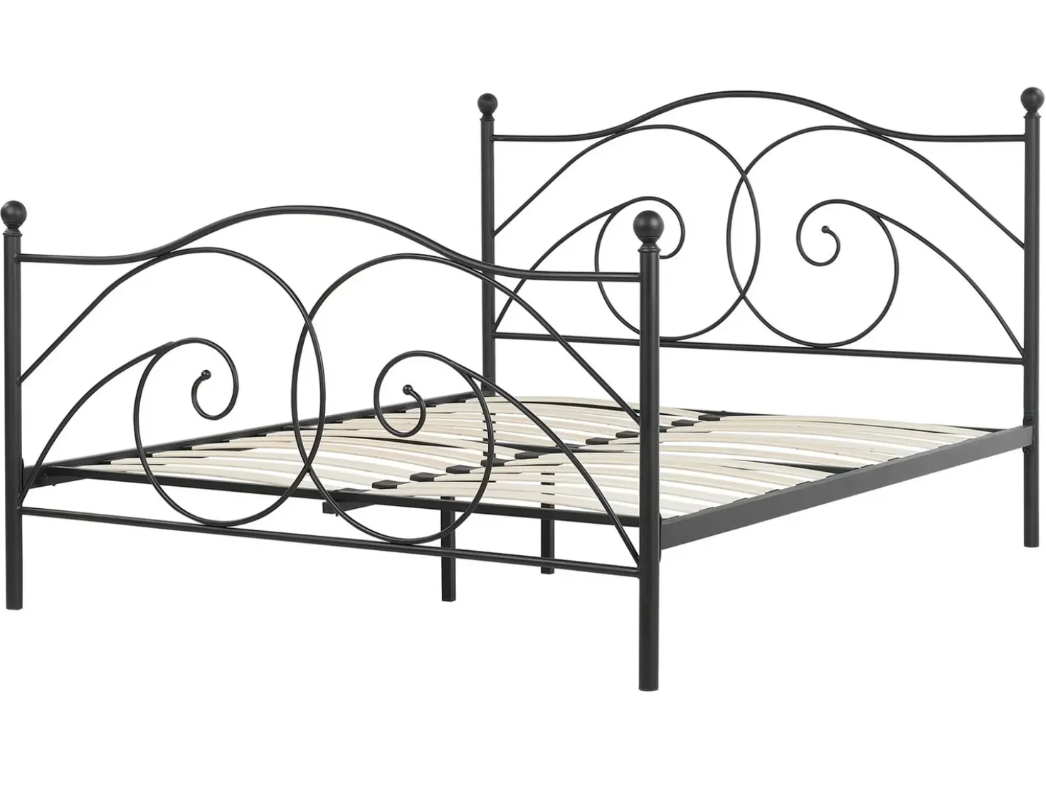 Letto Metallo DINARD 160 x 200 cm Nero