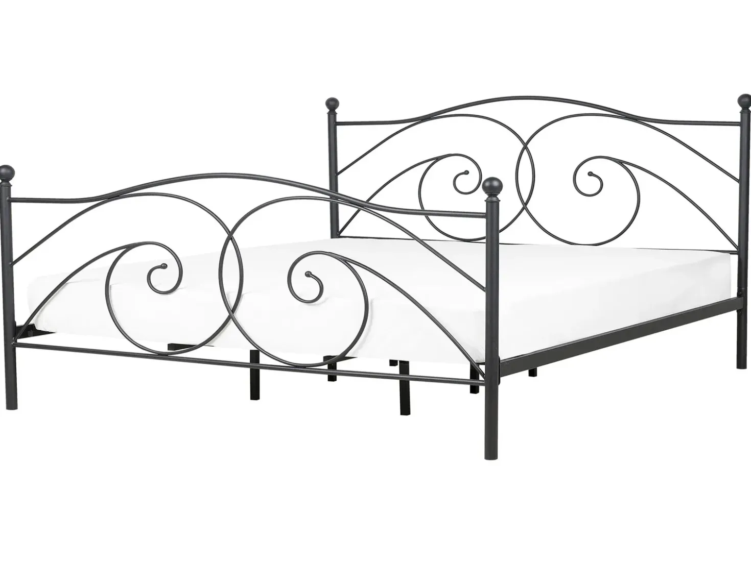 Letto Metallo DINARD 160 x 200 cm Nero
