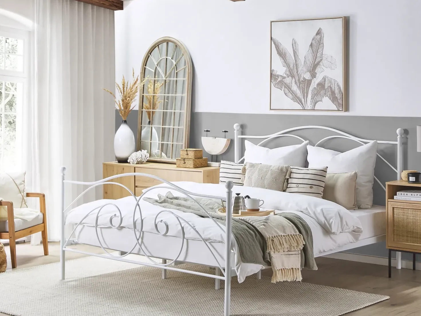 Letto Metallo DINARD 180 x 200 cm Bianco