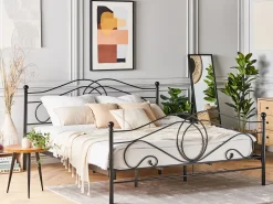 Letto Metallo LYRA 180 x 200 cm Nero