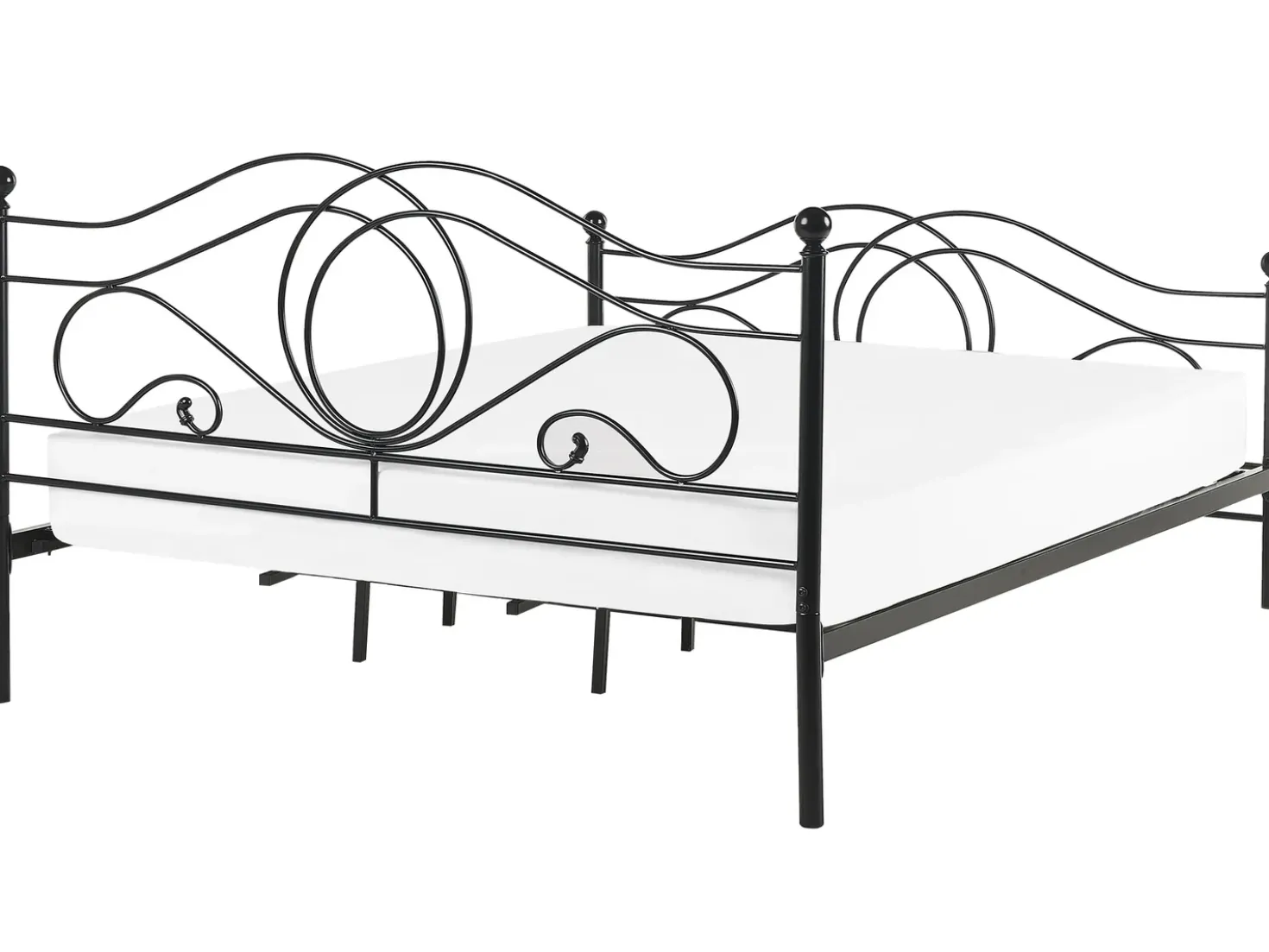 Letto Metallo LYRA 180 x 200 cm Nero