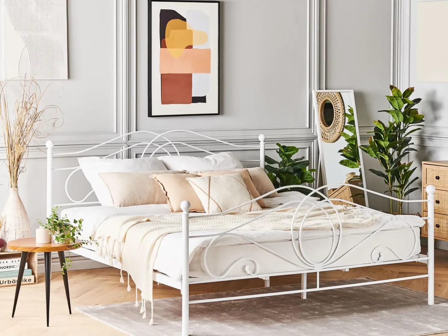 Letto Metallo LYRA 160 x 200 cm Bianco