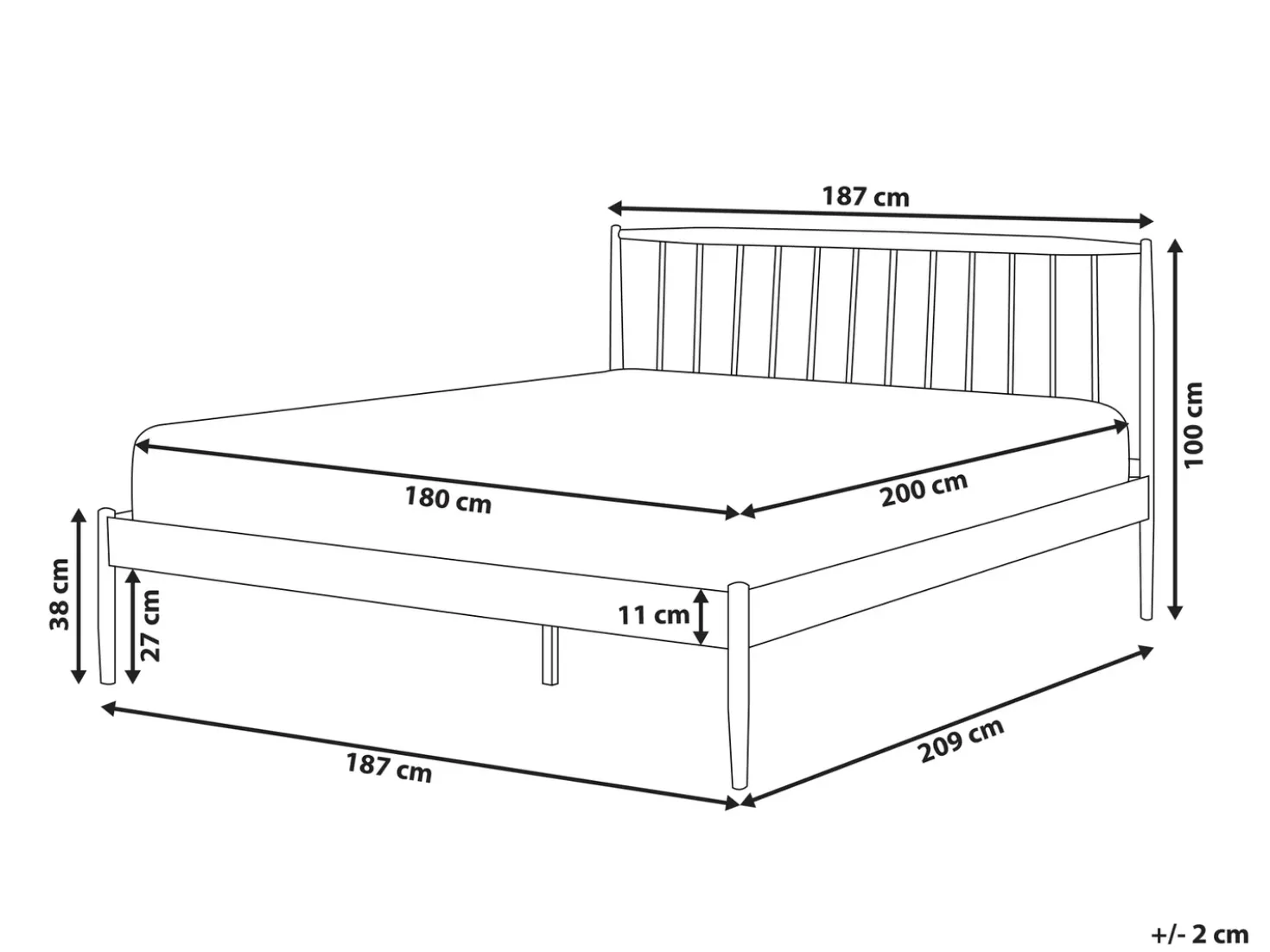 Letto Metallo MAURS 180 x 200 cm Bianco