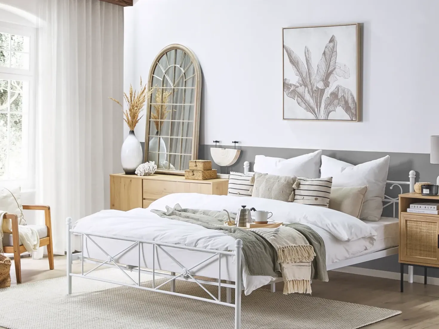 Letto Metallo RODEZ 180 x 200 cm Bianco
