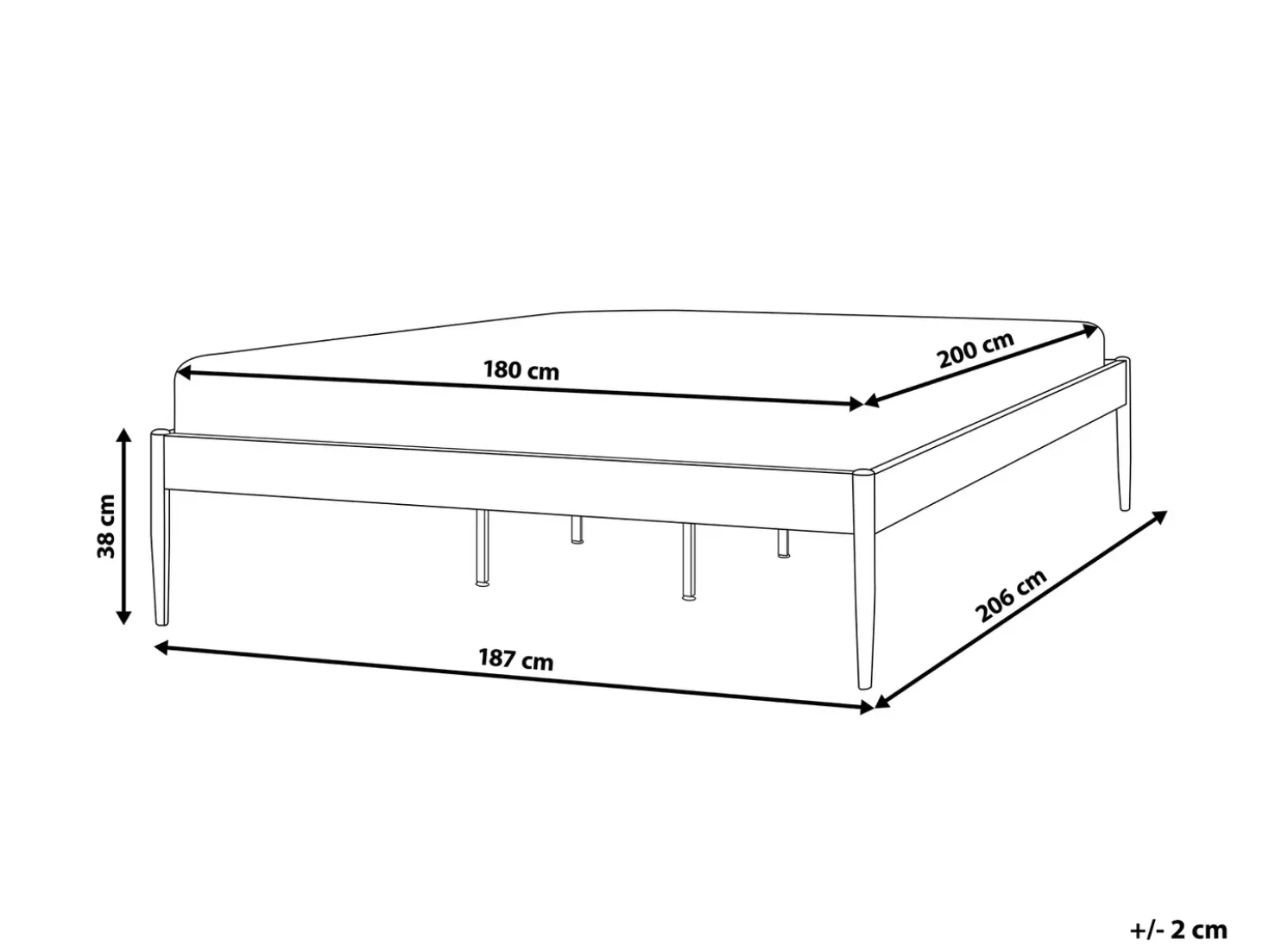 Letto Metallo VAURS 180 x 200 cm Bianco