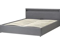 Letto ottomana con LED Tessuto ARMELLE 180 x 200 cm Grigio scuro