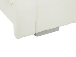 Letto Pelle naturale NANTES 140 x 200 cm Bianco sporco