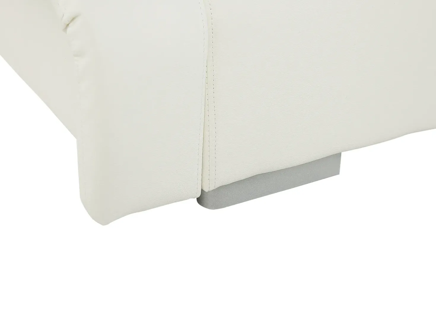 Letto Pelle naturale NANTES 140 x 200 cm Bianco sporco