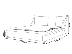 Letto Pelle naturale NANTES 140 x 200 cm Bianco sporco
