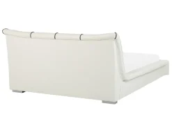 Letto Pelle naturale NANTES 140 x 200 cm Bianco sporco