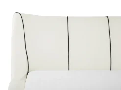 Letto Pelle naturale NANTES 140 x 200 cm Bianco sporco