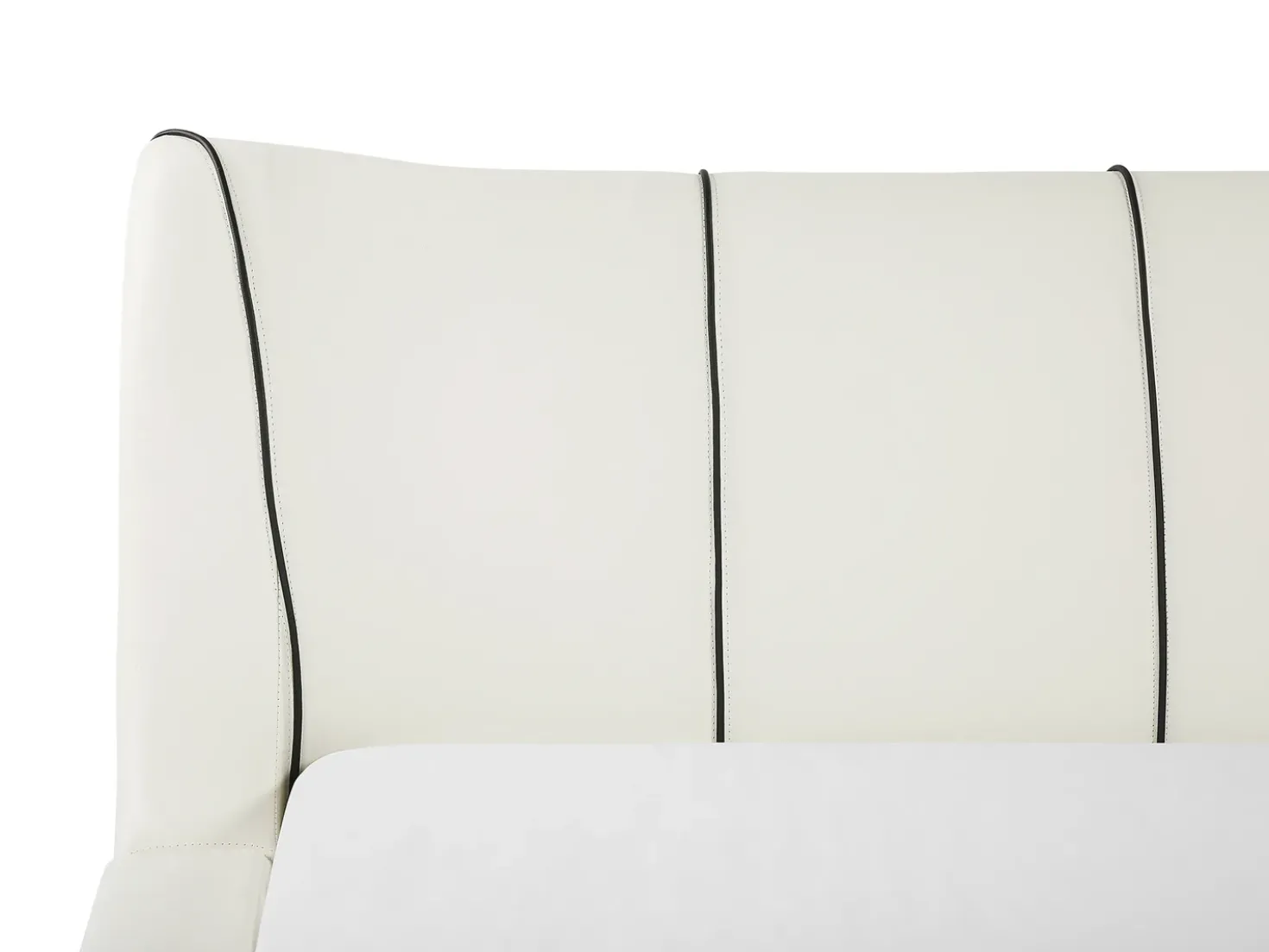 Letto Pelle naturale NANTES 140 x 200 cm Bianco sporco