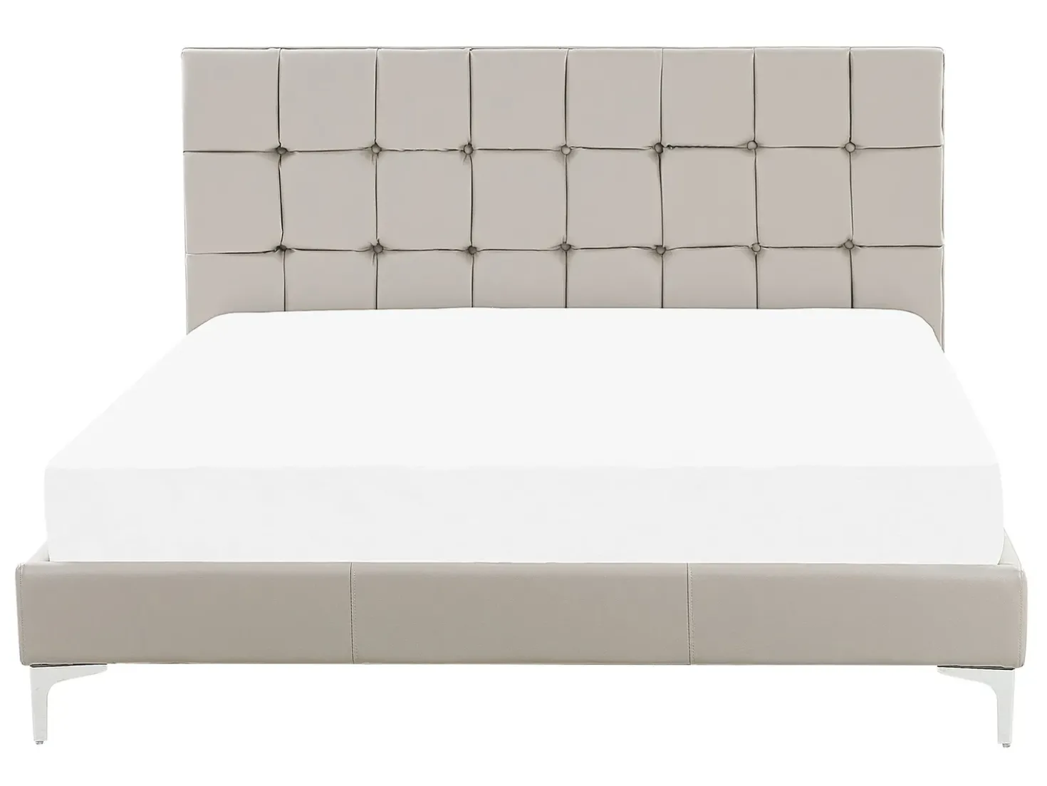 Letto Pelle sintetica AMBERT 140 x 200 cm Tortora