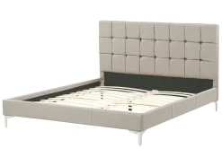 Letto Pelle sintetica AMBERT 140 x 200 cm Tortora