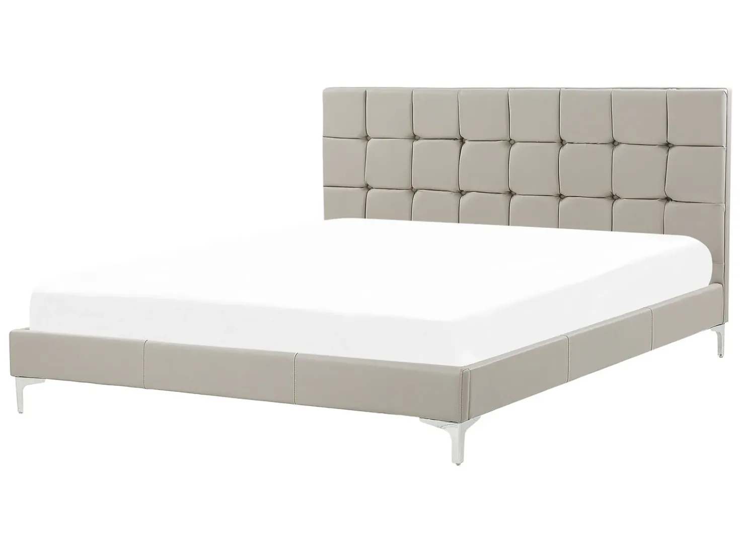 Letto Pelle sintetica AMBERT 140 x 200 cm Tortora