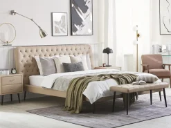 Letto Pelle sintetica ESSONNE 160 x 200 cm Beige