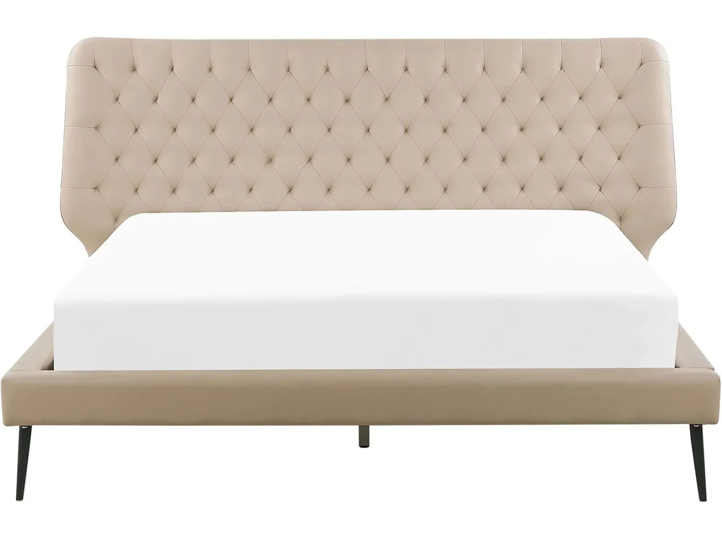 Letto Pelle sintetica ESSONNE 160 x 200 cm Beige