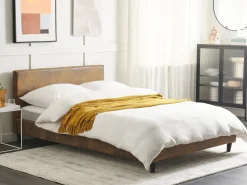 Letto Pelle sintetica FITOU 140 x 200 cm Marrone