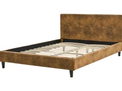Letto Pelle sintetica FITOU 140 x 200 cm Marrone