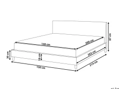 Letto Pelle sintetica FITOU 140 x 200 cm Marrone