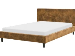 Letto Pelle sintetica FITOU 140 x 200 cm Marrone