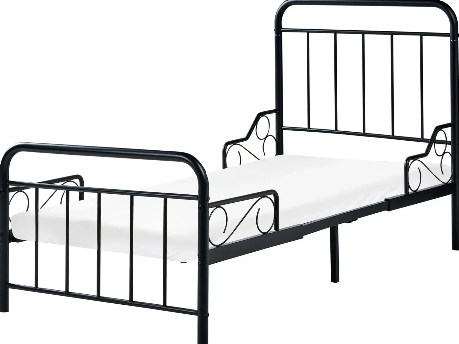 Letto per bambini allungabile Metallo ANAIS 90 x 200 cm Nero