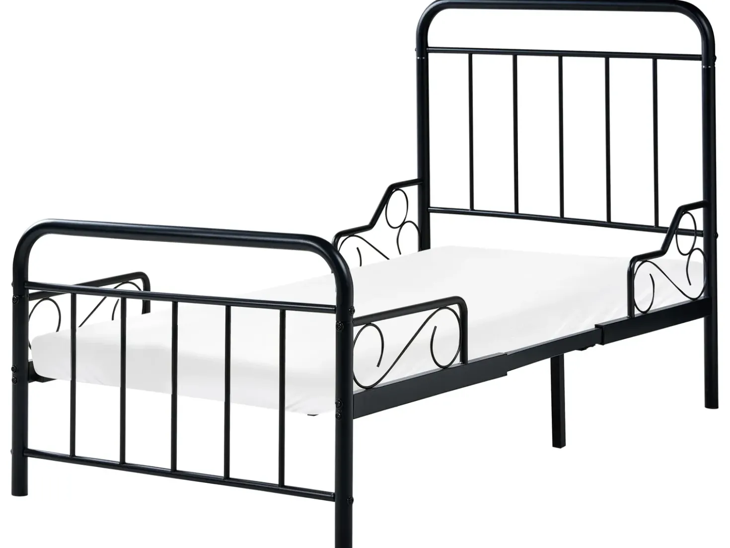 Letto per bambini allungabile Metallo ANAIS 90 x 200 cm Nero