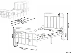 Letto per bambini allungabile Metallo ANAIS 90 x 200 cm Bianco sporco