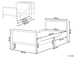 Letto per bambini allungabile Legno di pino MONTIGNY 90 x 200 cm Bianco