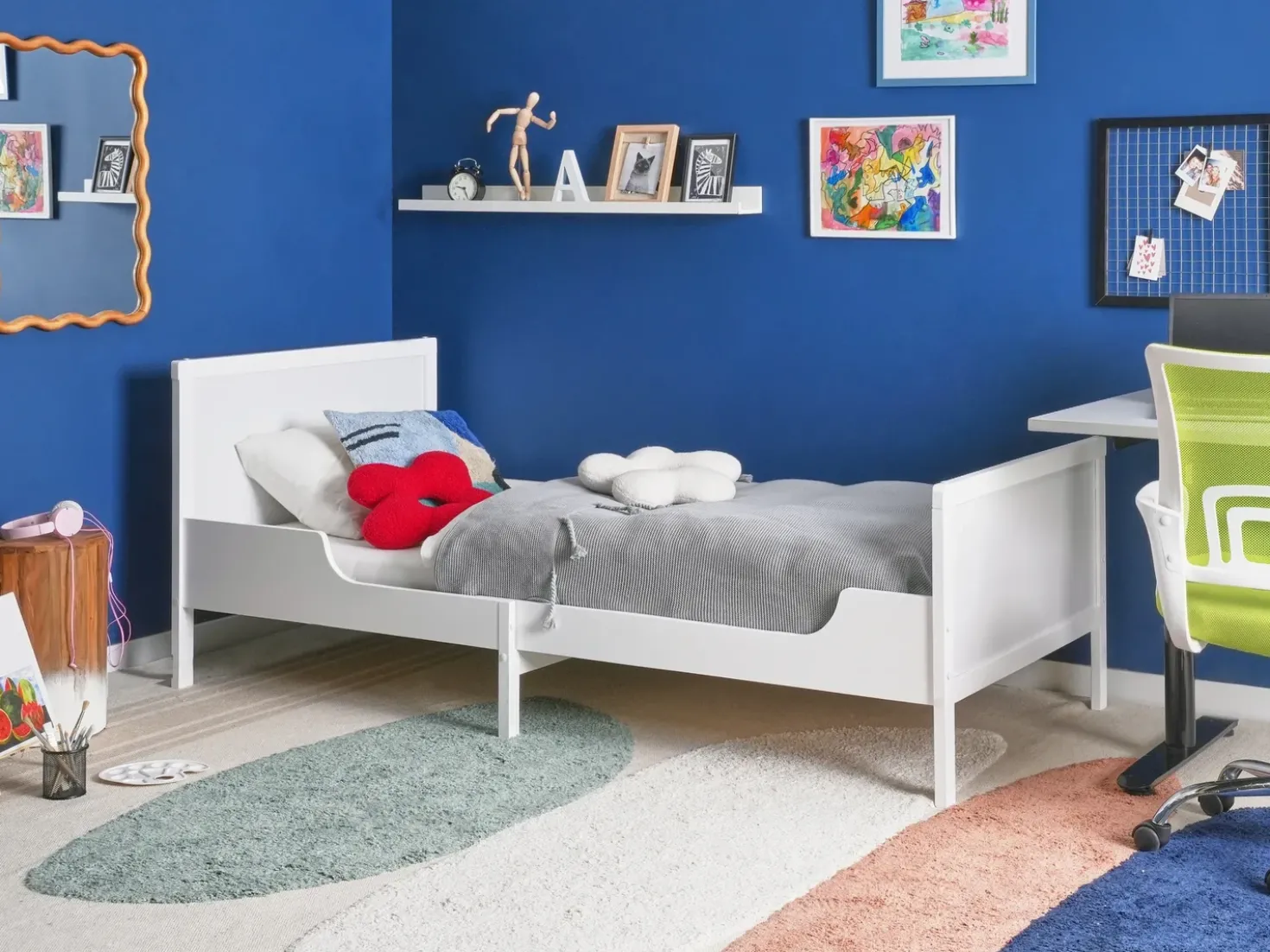 Letto per bambini allungabile Legno di pino MONTIGNY 90 x 200 cm Bianco