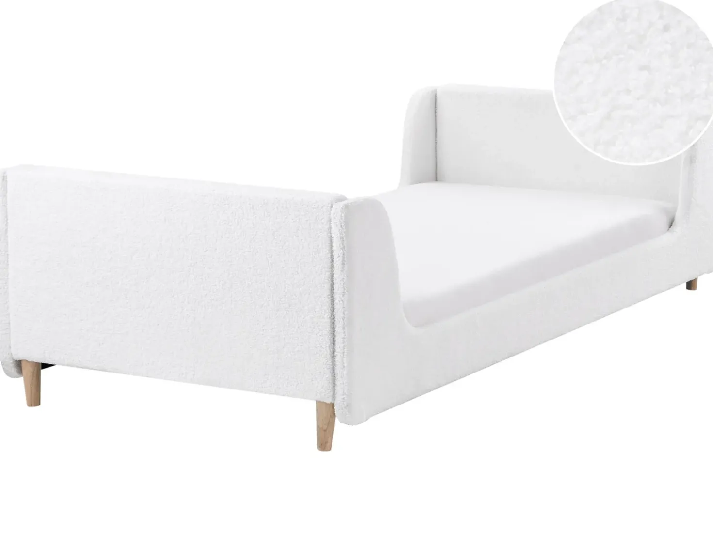 Letto per bambini Bouclé LAYE 90 x 200 cm Bianco sporco