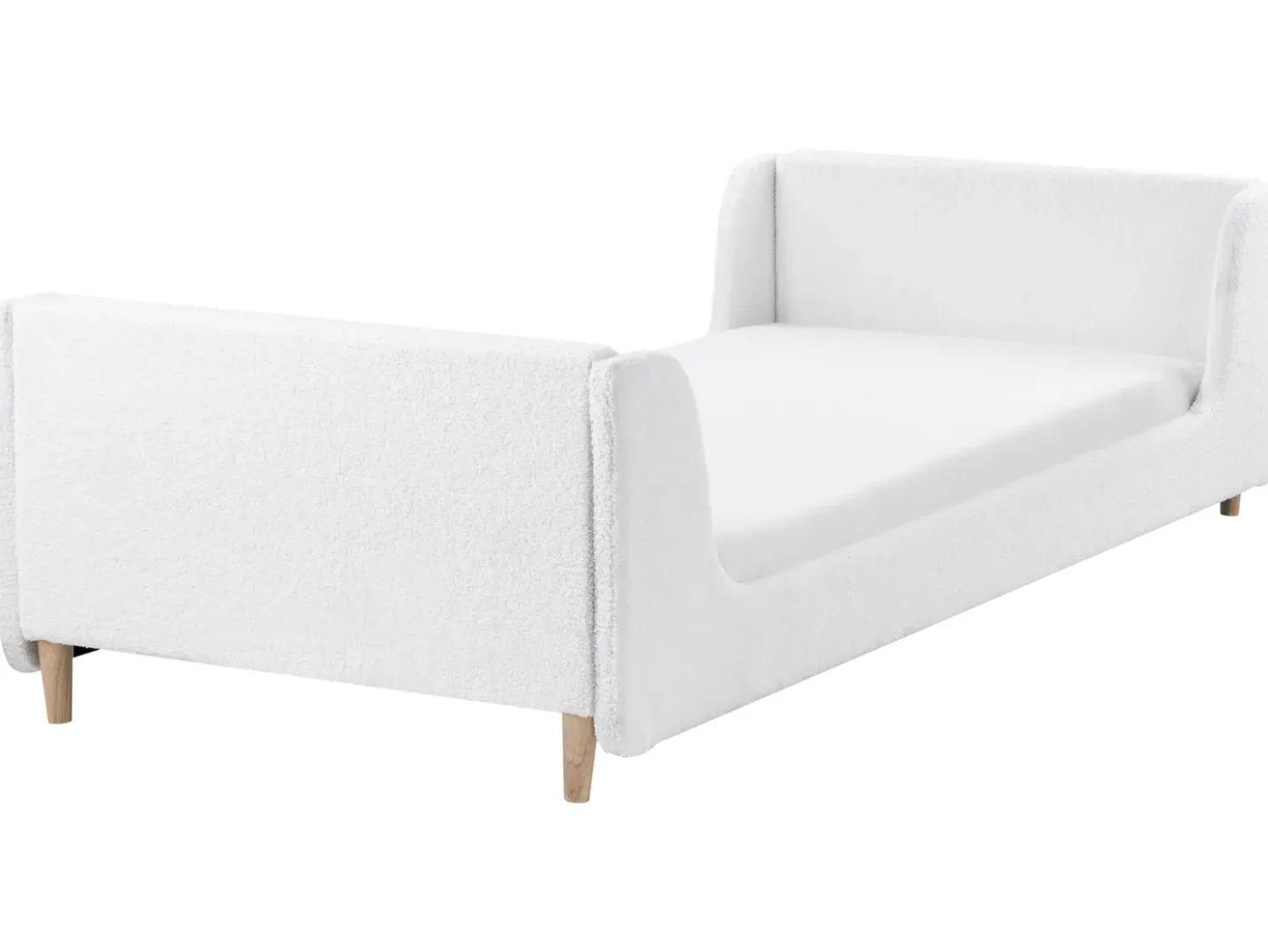 Letto per bambini Bouclé LAYE 90 x 200 cm Bianco sporco