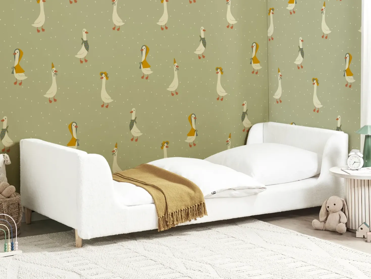 Letto per bambini Bouclé LAYE 90 x 200 cm Bianco sporco
