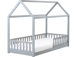 Letto per bambini Casa Legno di pino COSSAYE 90 x 200 cm Grigio