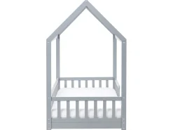 Letto per bambini Casa Legno di pino COSSAYE 90 x 200 cm Grigio