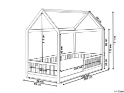 Letto per bambini Casa Legno di pino COSSAYE 90 x 200 cm Grigio