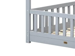 Letto per bambini Casa Legno di pino COSSAYE 90 x 200 cm Grigio