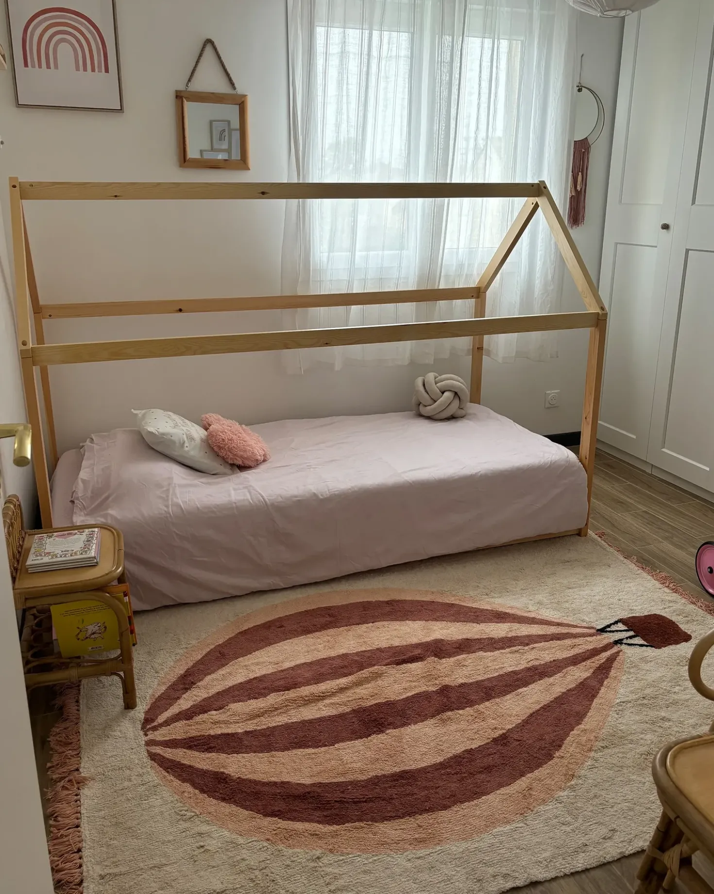 Letto per bambini Casa Legno di pino TOSSE 90 x 200 cm Marrone chiaro