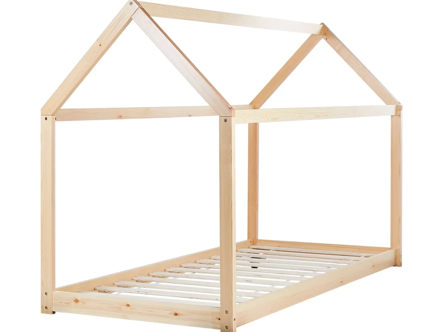 Letto per bambini Casa Legno di pino TOSSE 90 x 200 cm Marrone chiaro