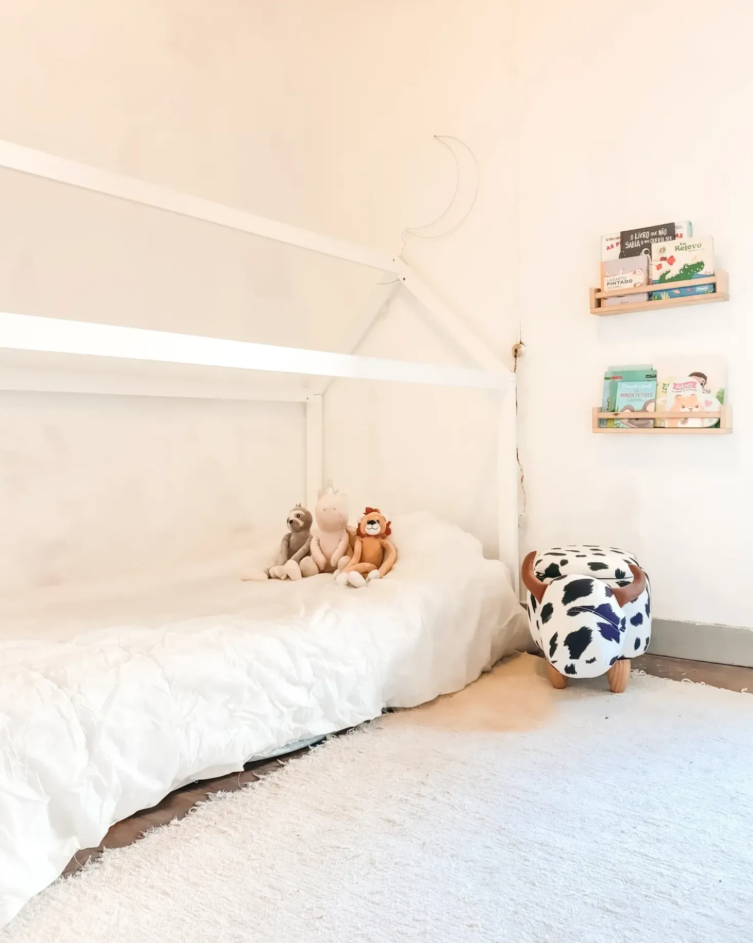 Letto per bambini Casa Legno di pino TOSSE 90 x 200 cm Bianco