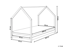 Letto per bambini Casa Legno di pino APPY 90 x 200 cm Marrone chiaro