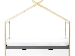 Letto per bambini Casa Legno di pino ORGEVAL 90 x 200 cm con contenitore Grigio