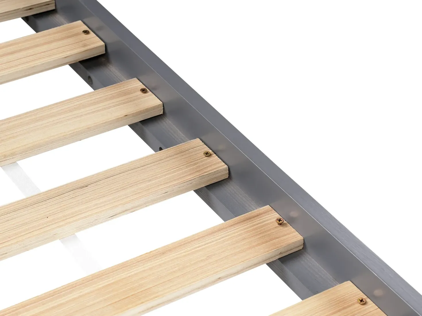 Letto per bambini Casa Legno di pino ORGEVAL 90 x 200 cm con contenitore Grigio