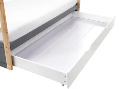 Letto per bambini Casa Legno di pino ORGEVAL 90 x 200 cm con contenitore Grigio