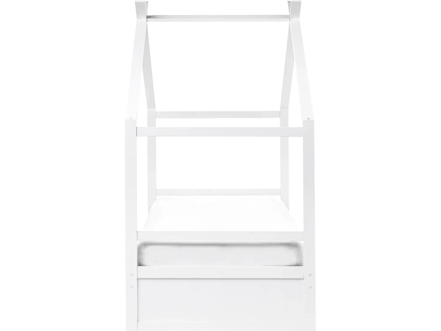 Letto per bambini Casa Legno di pino ORGEVAL 90 x 200 cm con contenitore Bianco