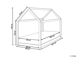 Letto per bambini Casa Legno di pino TOSSE 90 x 200 cm Grigio