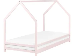 Letto per bambini Casa Legno di pino APPY 90 x 200 cm Rosa pastello